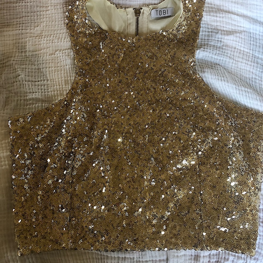 TOBI sequin crop top.